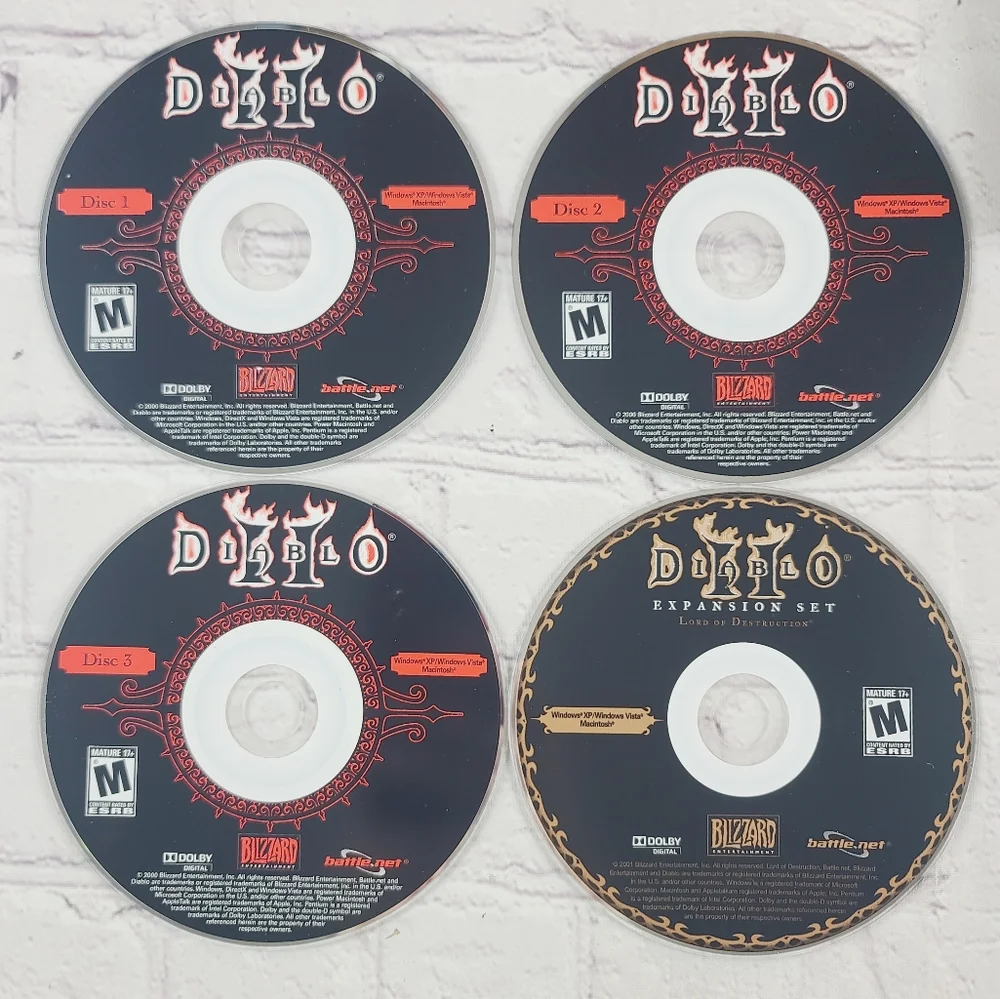 Diablo II Battle Chest (PC 2001) Wide Box 4 Disks Version Manual Expansion Set